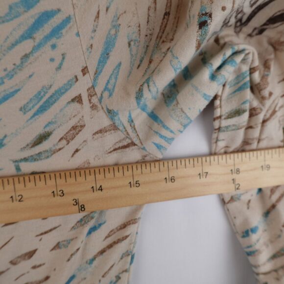 Mudd Vintage Shirt Womens Medium Long Sleeve Brown Blue Tan Animal Print Y2K 90s - Picture 4 of 11
